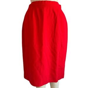 Vintage Evan-Picone Petites Skirt Womens Size 12 Red Wool Pencil NWT